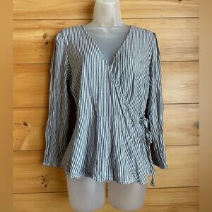 Old Navy striped peplum wrap top